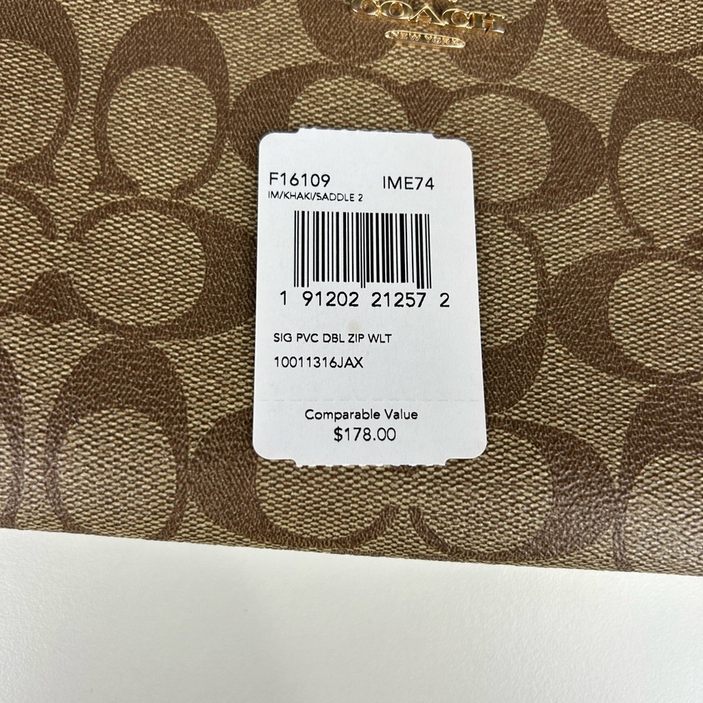 AUTHENTIC COACH DOUBLE ZIP WALLET WRISTLET - Picture 10 of 11